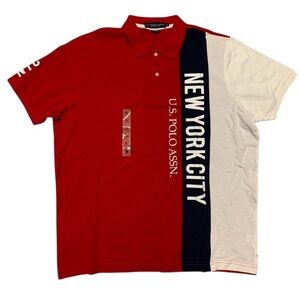 U.S. Polo Assn. Red and White Men's Polo Shirt Sz Xl
